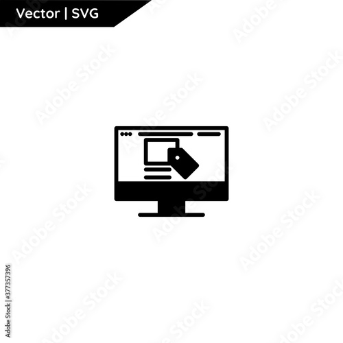 Web and computer icon with trendy solid style. Minimalist and elegant. Pure vector.
