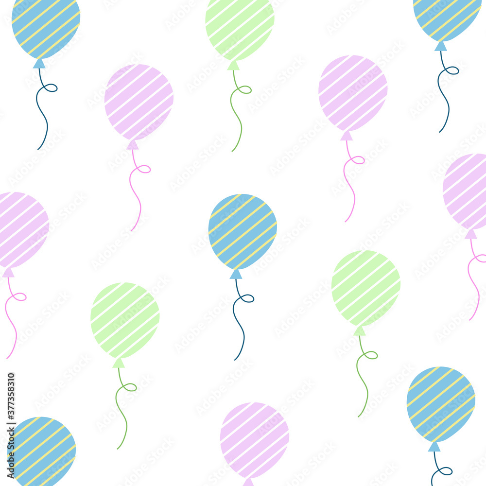 Cartoon balloons seamless pattern vector