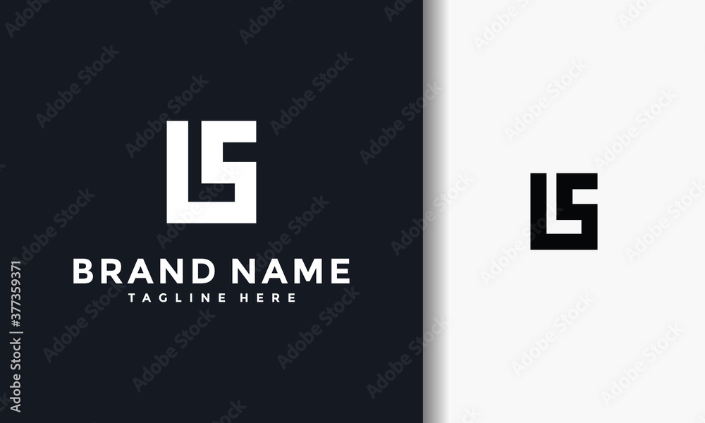 monogram letter LS logo