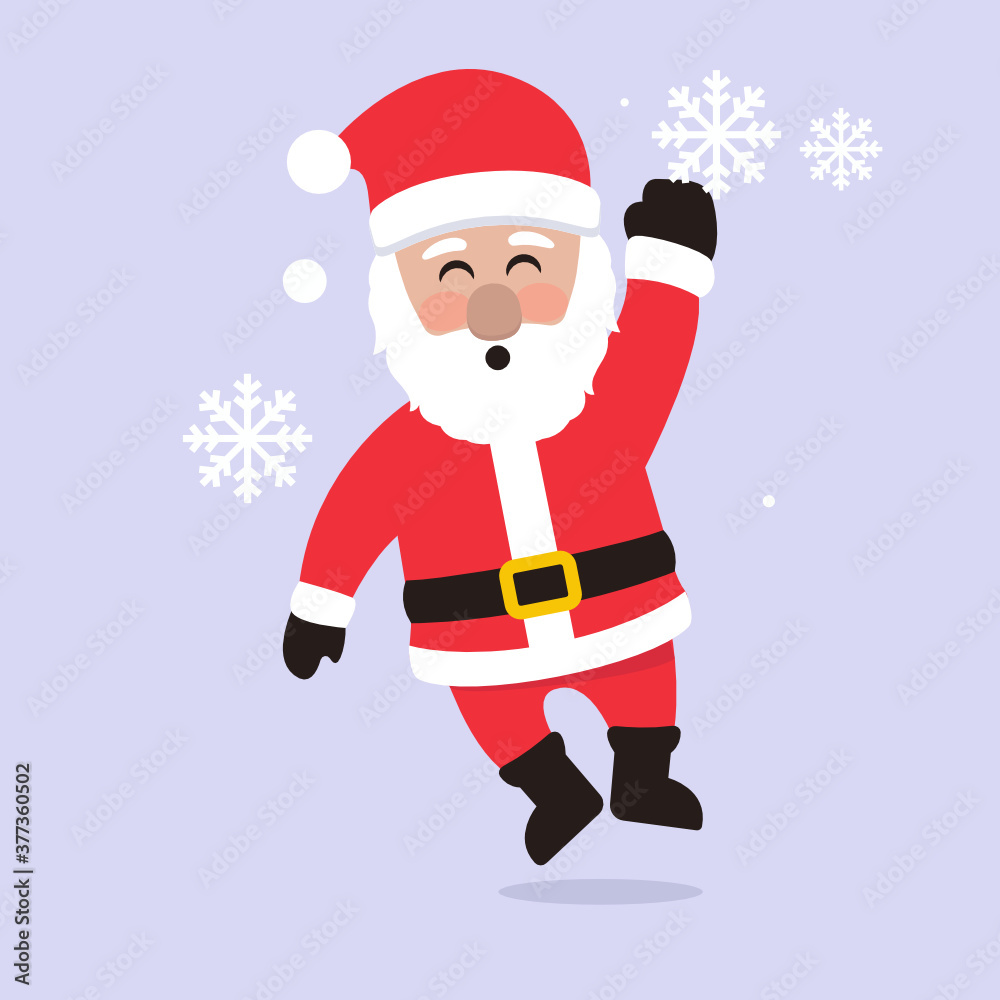 Cute Santa Claus Christmas mascot logo design illustration