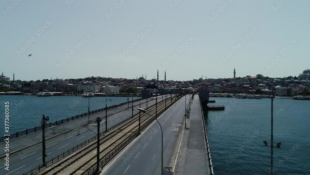 Empty bridge in Karakoy, Halic, Istanbul city, Turkey, during Covid-19 Coronavirus outbreak
Empty bridge in Karakoy, Halic, Istanbul city, Turkey, during Covid-19 Coronavirus outbreak