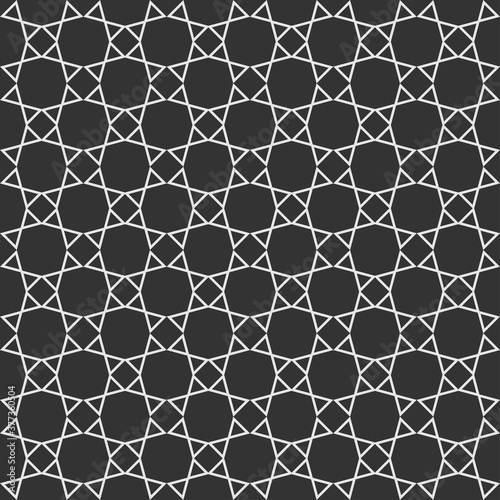 Seamless background with geometric shapes. Monochrome, black and white colors. Vector image