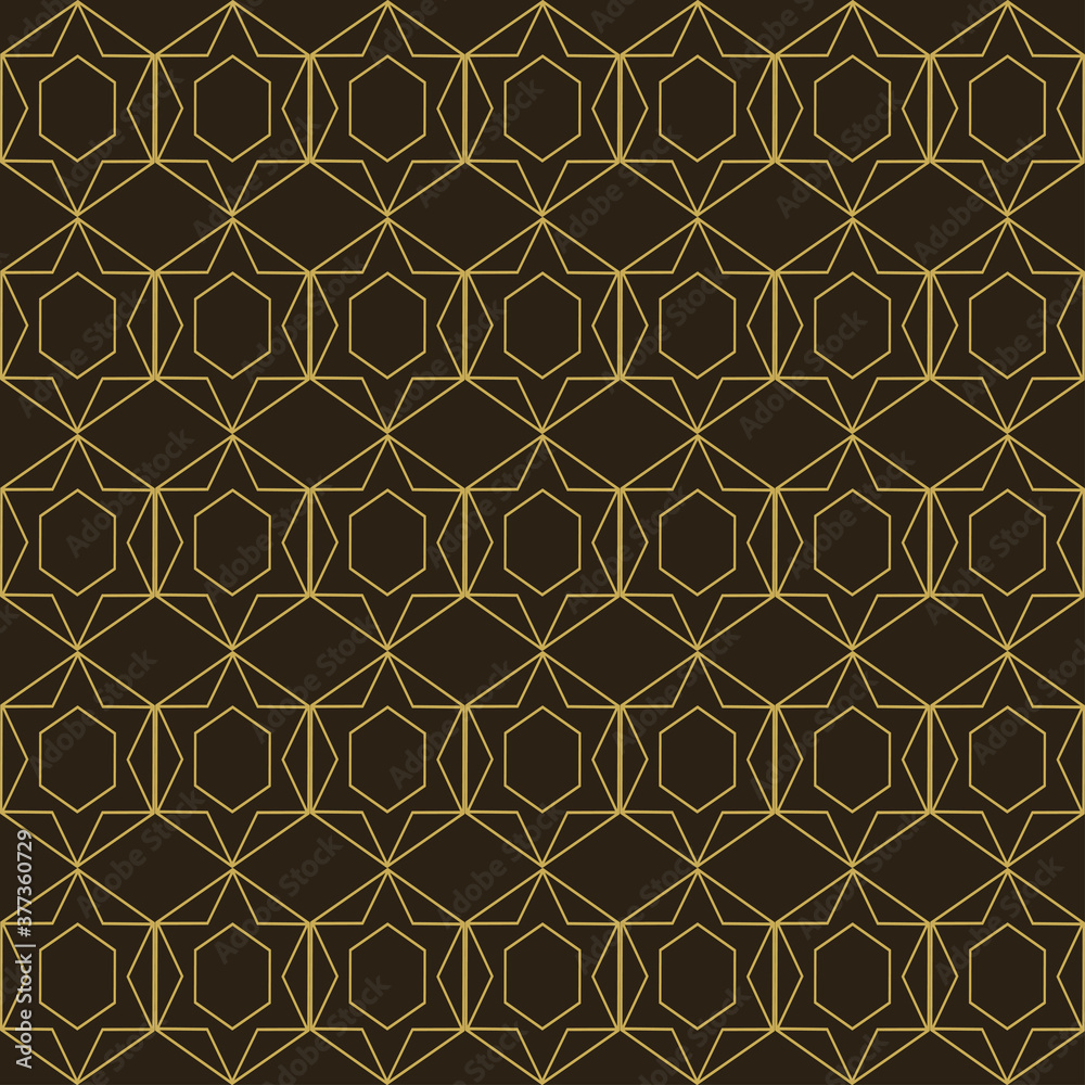 Gold seamless pattern on black, linear ornament, background, texture Gold seamless pattern on black, linear ornament, background, texture