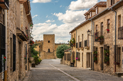 Streets of the medieval town of Pedraza in the province of Segovia (Spain)