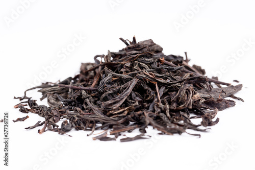 Heap of black tea leaves