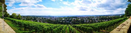 Wide panorama view of the city of Wiesbaden in Hessen  Germany.