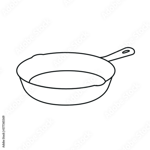 Cast Iron Skillet, Pan Icon, Cooking Pan, Vector Illustration Background
