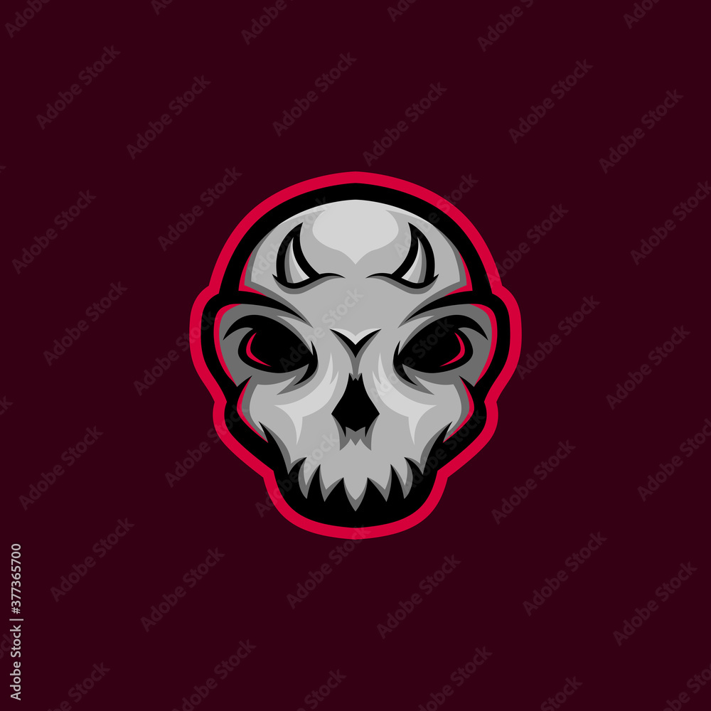 skull mascot logo with little horn. skull gaming mascot logo skull mascot logo with little horn. skull gaming mascot logo