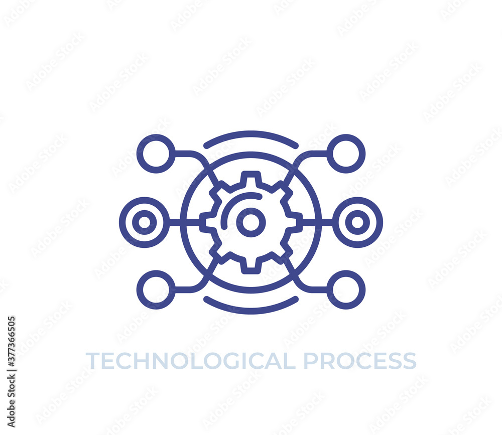 technological process vector line icon