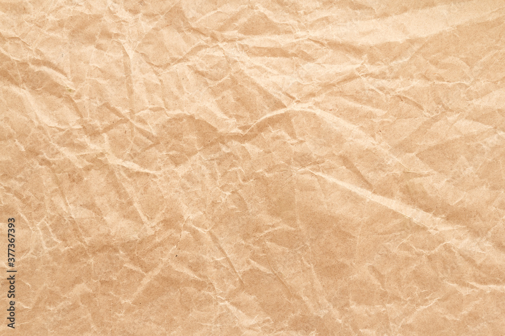 Fototapeta premium Brown crumple recycle paper background