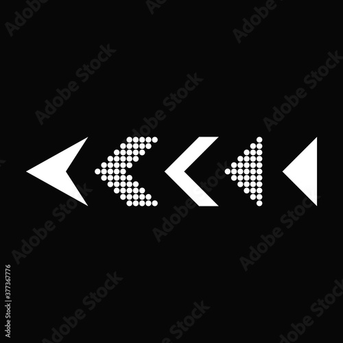 Arrow icon collection. Arrow vector set design. Arrows isolated on black background.