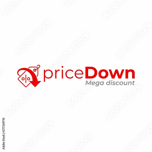 Discount logo template, Online market logo, Discount Label icon vector design, Store logotype