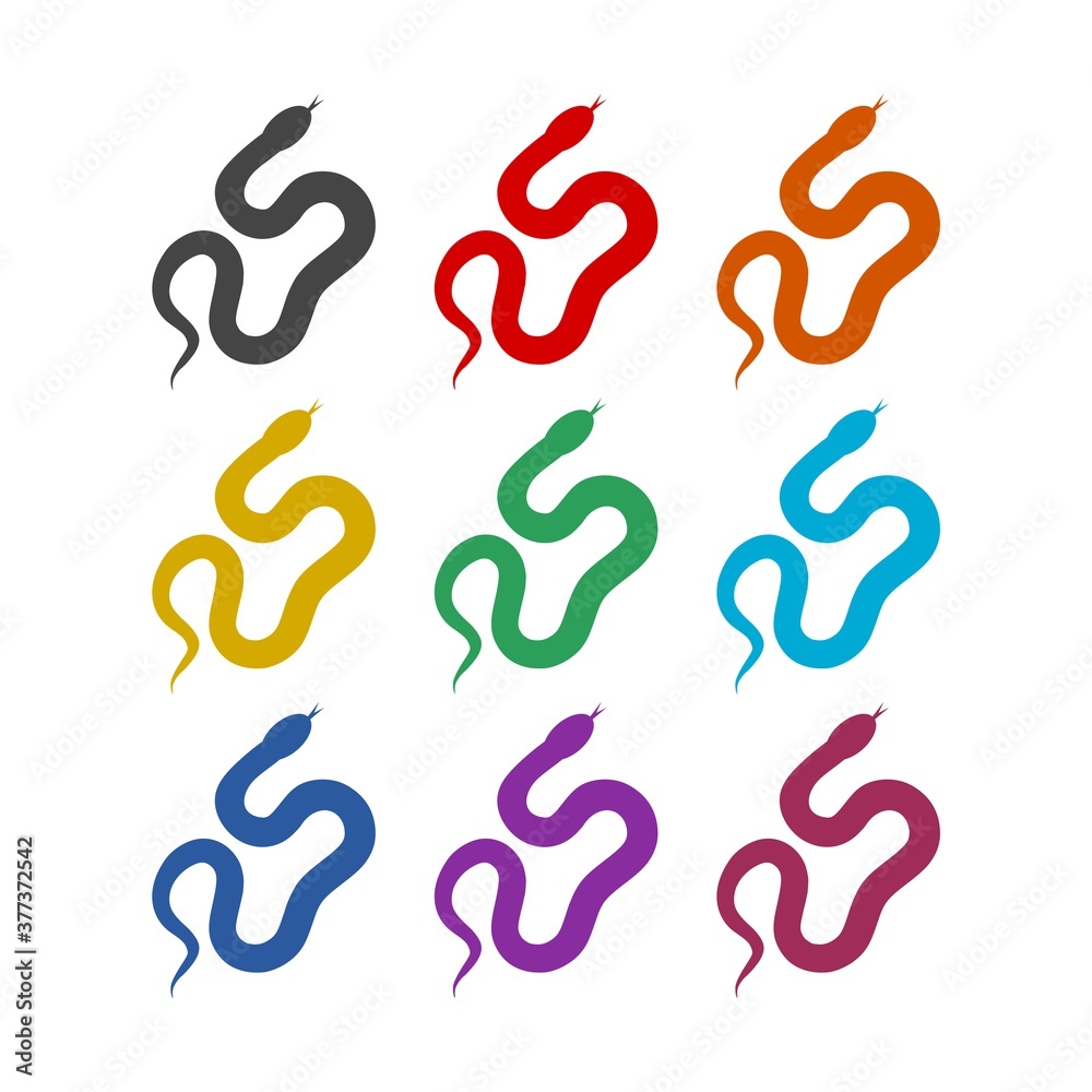 Snake icon, color set