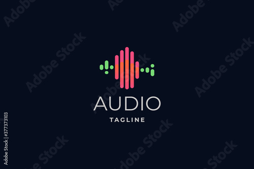 Music equalizer or audio spectrum logo