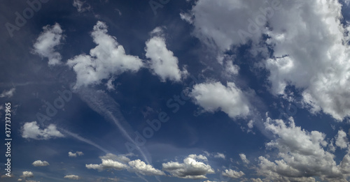 Beautiful sky with white clouds during summer, background image.