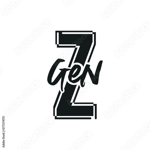 Gen Z, Generation Z, 2000's Kid, Future Generation, 2020 Vector Text Illustration Background