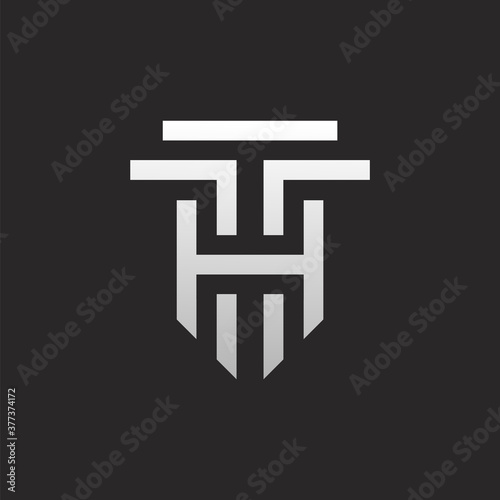 TH or HT Letter Logo Design	