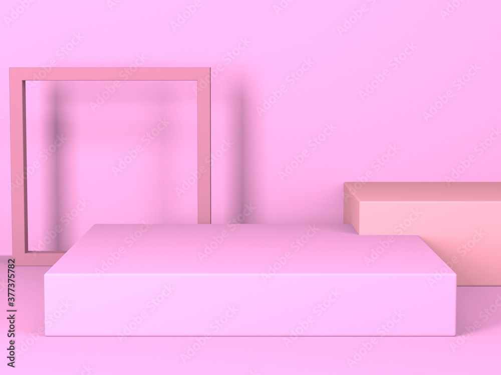 Empty showcase for cosmetic product presentation. Minimal scene Empty showcase for cosmetic product presentation. Minimal scene