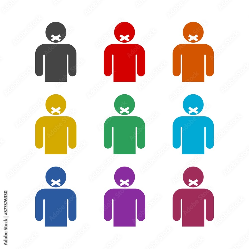 Keep silence concept icon, color set Keep silence concept icon, color set