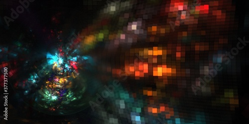 Wallpaper Mural The colors in the series, awesome digital art paint. Background consists of fractal color texture and is suitable for use in projects on imagination, creativity and design. 3d fractal render Torontodigital.ca