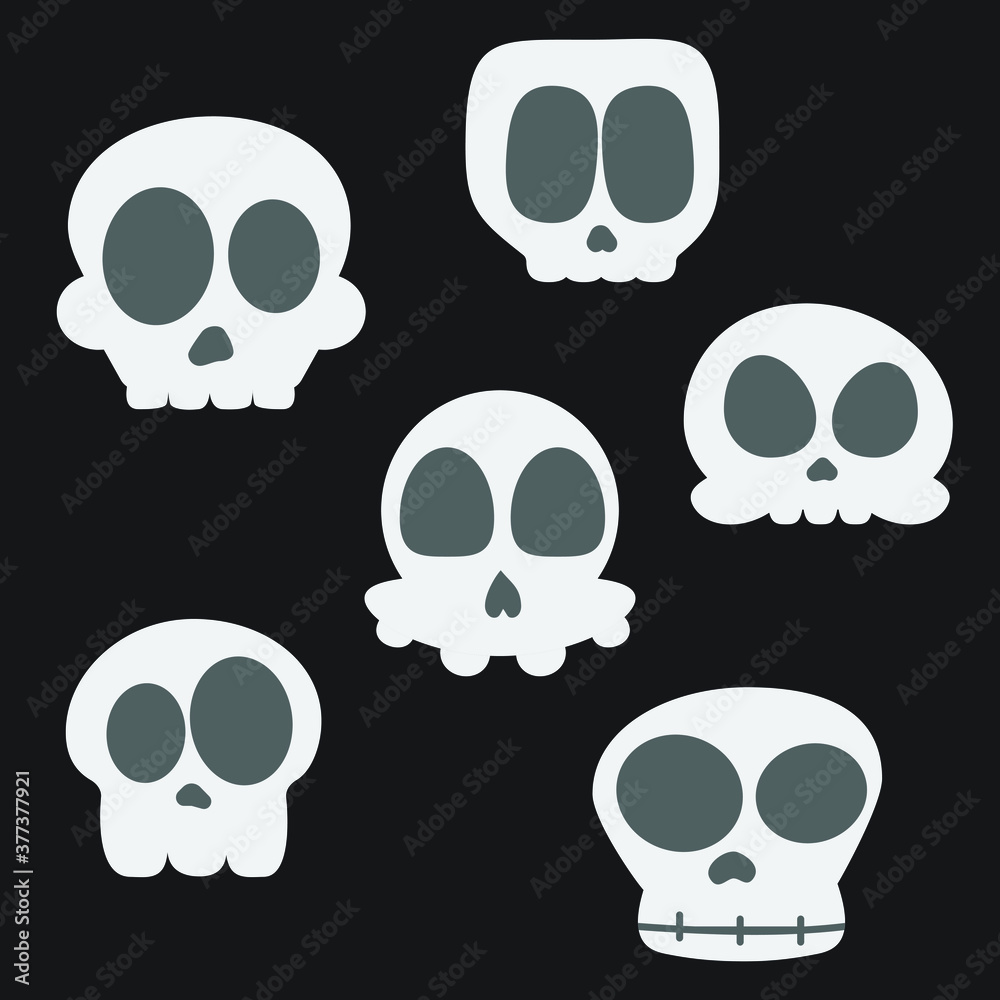 Flat Vector Skulls Flat Vector Skulls