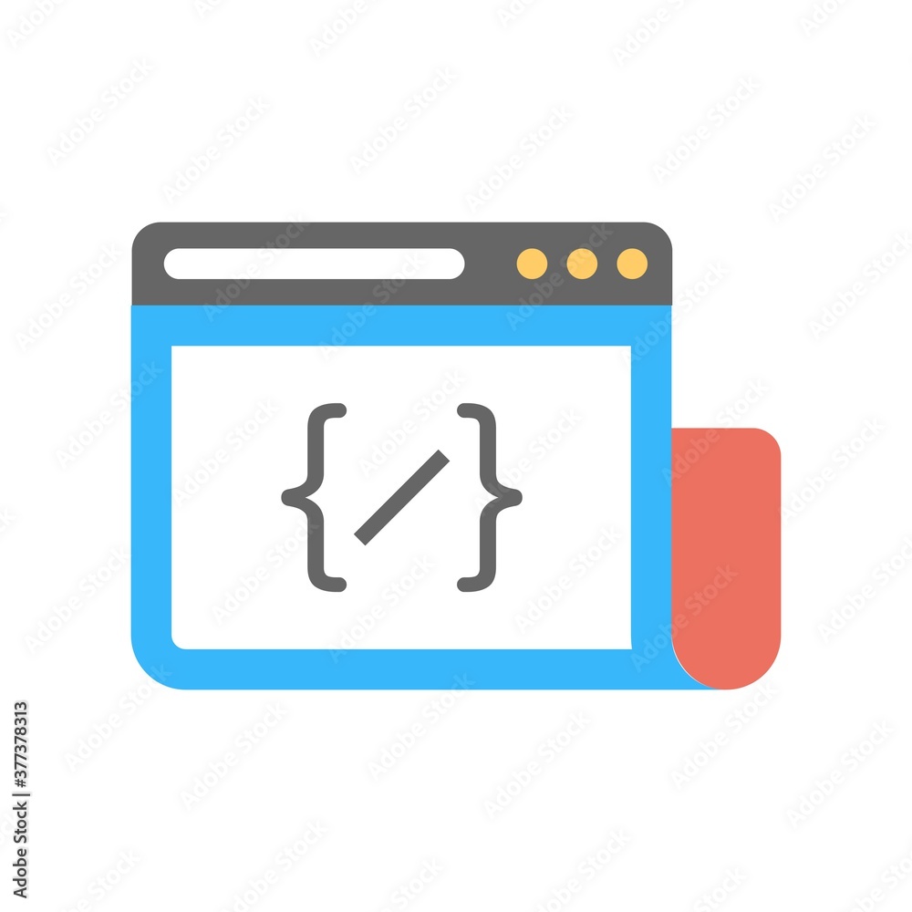 Programming and coding, website development. Flat design style modern vector illustration.