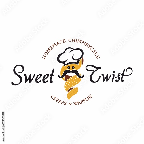 Sweet Twist Chimney Cake Logo Design Idea