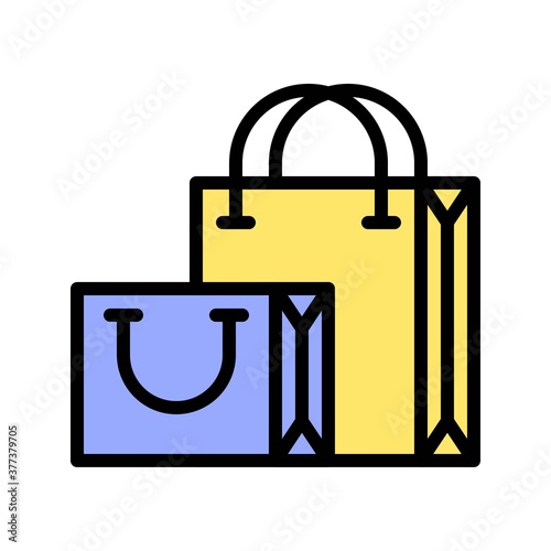 free time related shopping bags with handle vector with editable stroke