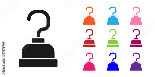 Black Pirate hook icon isolated on white background. Happy Halloween party. Set icons colorful. Vector.