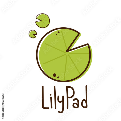 Lily pad vector. Lily pad logo design.