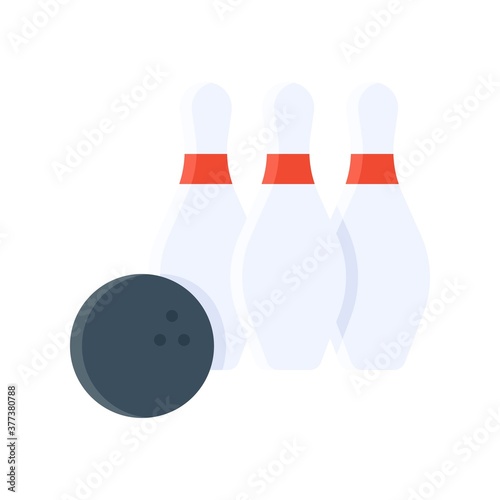 free time related three bowling lane with ball vector in flat style,