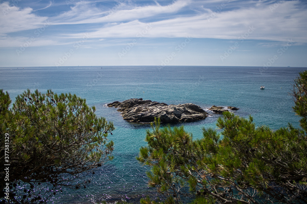 Sea and Nature with a Blue Sky from the Coastline. 
