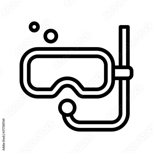free time related water glasses with breathing pipe vector in lineal style,
