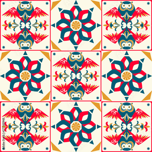 Vintage wall tiles pattern