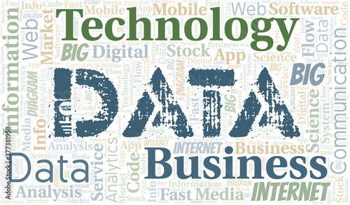 Data vector word cloud, made with text only.
