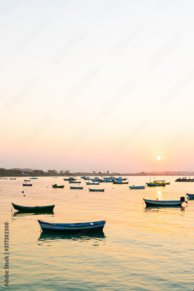 boat at sunset