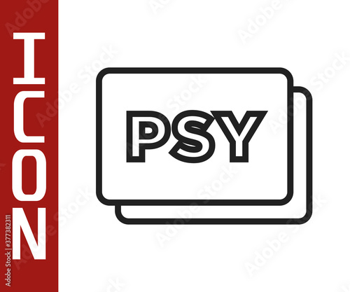 Black line Psychology icon isolated on white background. Psi symbol. Mental health concept, psychoanalysis analysis and psychotherapy. Vector.