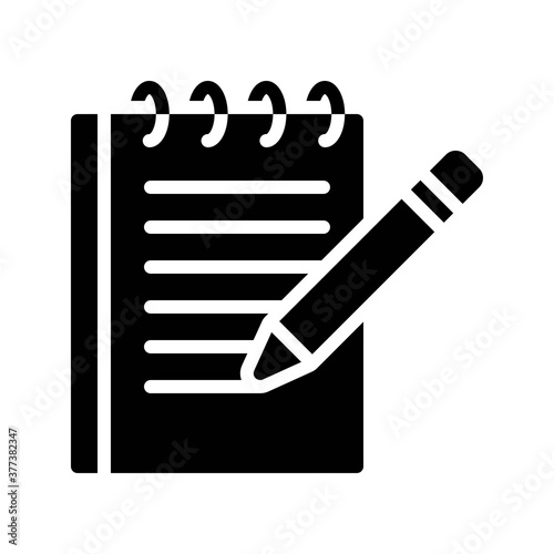 free time related note pad or pages with pencil vector in solid design,
