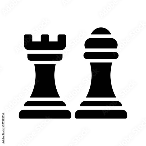 free time related chess king and pon for game vector in solid design,