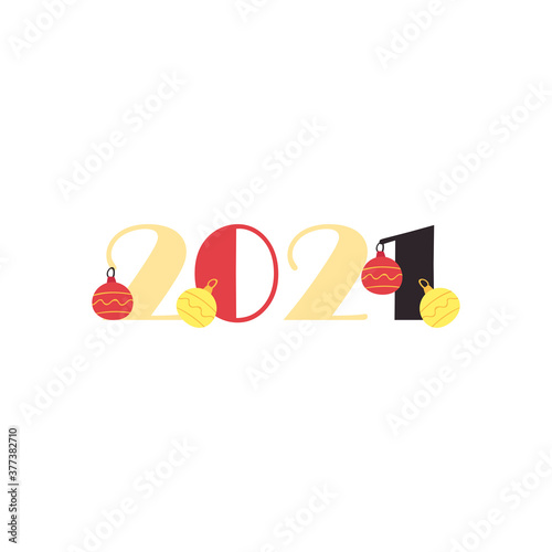 2021 with spheres flat style icon vector design