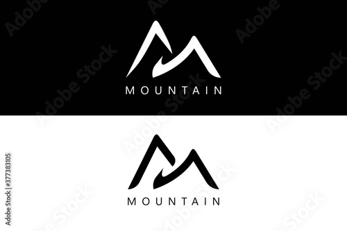 Vector mountain logo design template