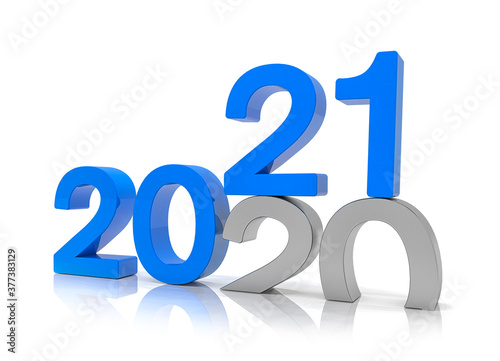 3d illustration - 2020 - 2021 - Silvester, Neujahr, Countdown, Jahreszahlen