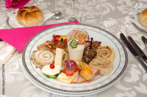 Cold appetizer wedding in Romania,aperitif