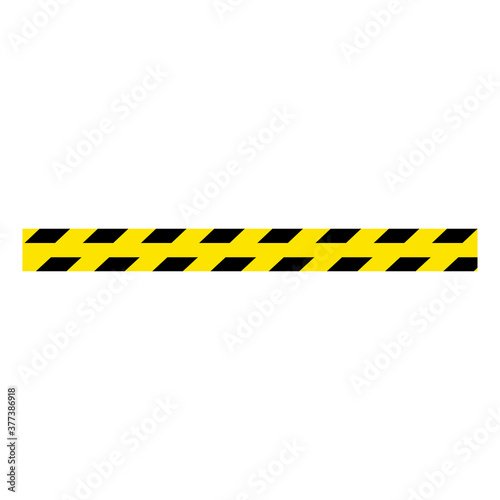 Yellow and black alert stripe icon. Barricade construction tape. Police warning and hazard stripe. Vector illustration isolated on white background