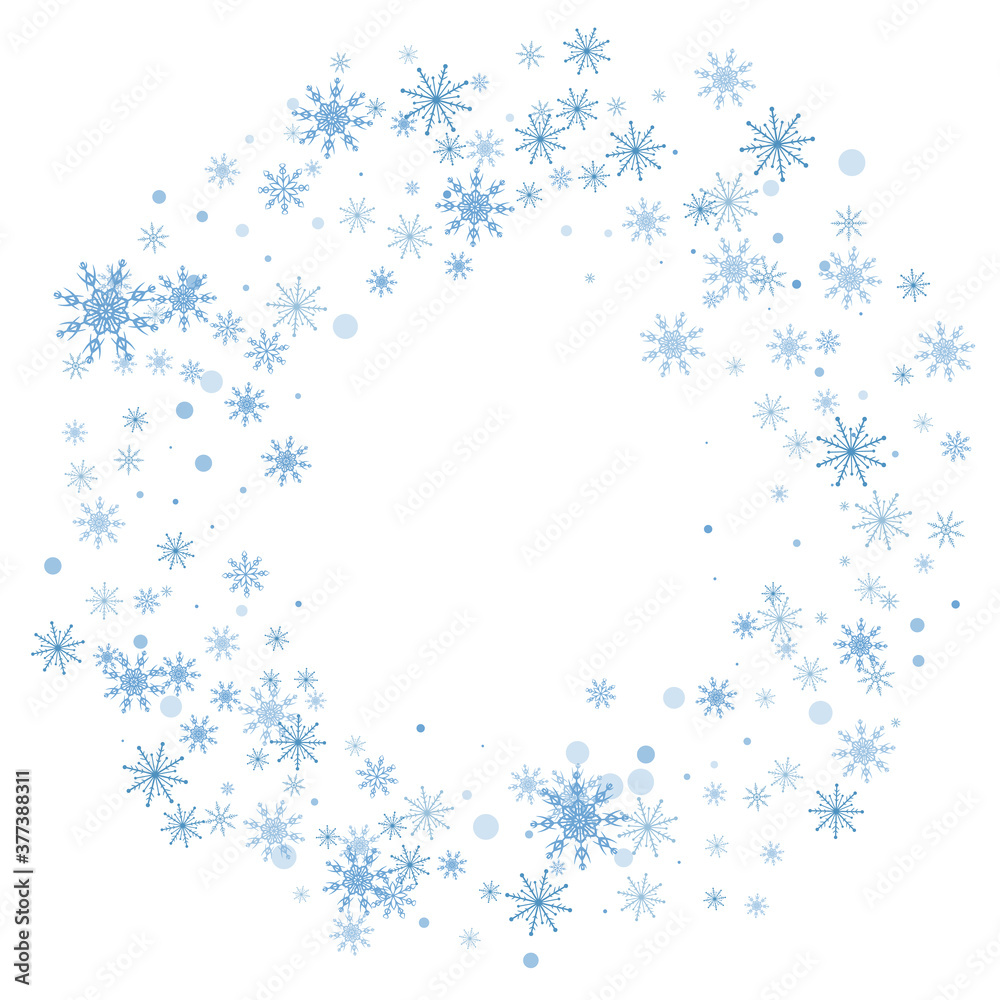 Snowflakes. Snow, snowfall. Falling scattered white snowflakes on a gradient background. Vector Snowflakes. Snow, snowfall. Falling scattered white snowflakes on a gradient background. Vector