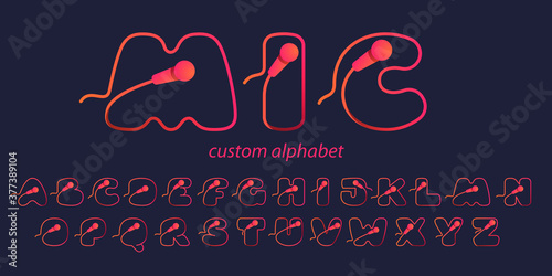 Alphabet made of mike cable.
