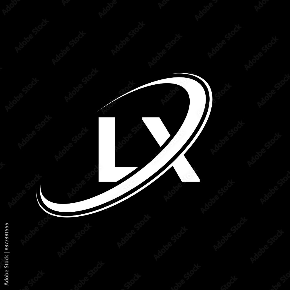 LX logo. L X design. White LX letter. LX/L X letter logo design