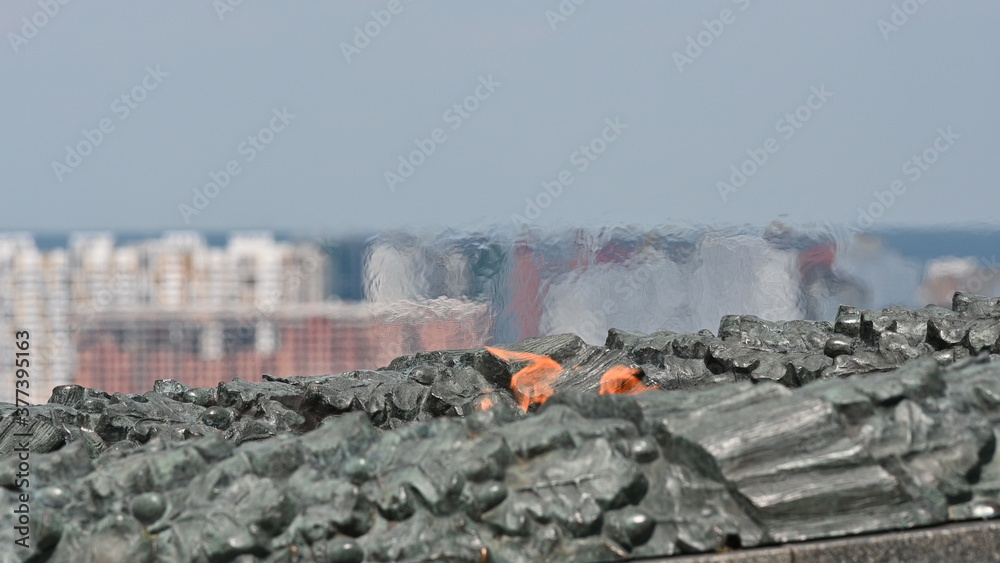 The eternal flame in Kiev, close-up view The eternal flame in Kiev, close-up view