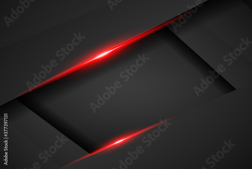 abstract metallic red black frame layout modern tech design template background , Black and red background. Vector graphic template design