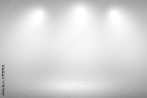 Grey gradient background. Abstract illustration background texture of beauty dark and light clear grey, gradient flat wall and floor in empty spacious room.